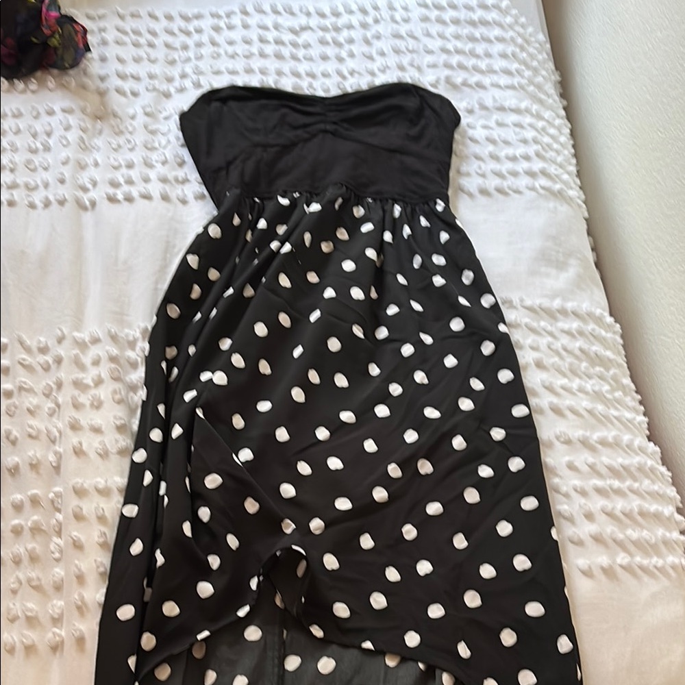 Hurley Polka Dot strapless Hi-lo dress